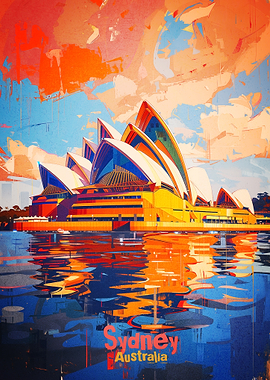 Sydney Opera House Colorful Painting