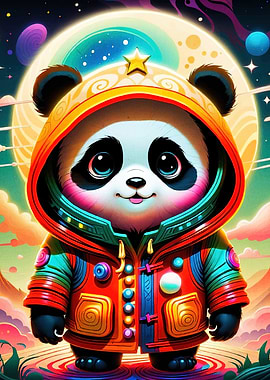 Cute Panda Space Hoodie