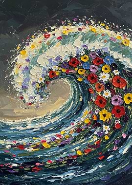 Floral Wave Painting