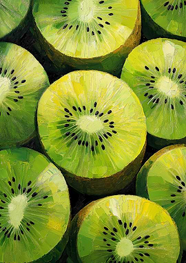 Kiwi Fruit Painting