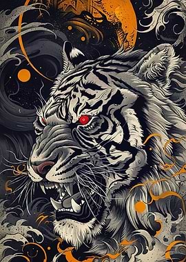 Angry Tiger Red Eyes