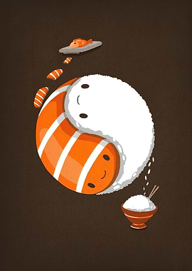 Sushi Yin Yang Food Art