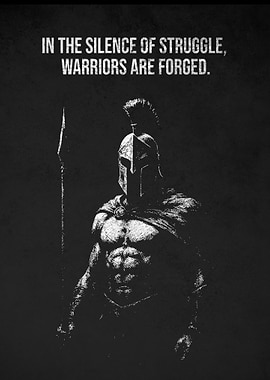 Spartan Warrior Motivational Struggle Quote Poster