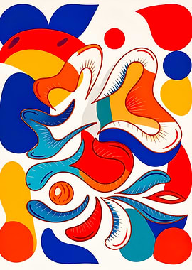 Retro Bloom – Abstract Floral Energy