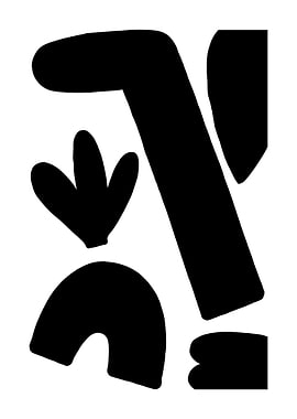 Abstract Black Shapes on White Background