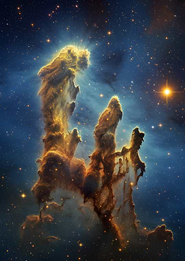Pillars of Creation Space Nebula