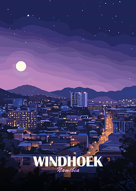 Windhoek Namibia Cityscape at Night