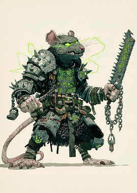 Armored Rat Warrior with Sword