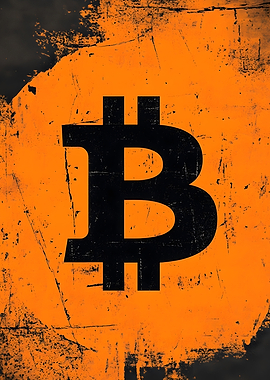 Bitcoin Symbol Grunge Art