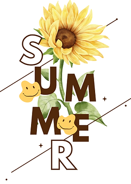 Summer Sunflower Graphic with Smiley Faces