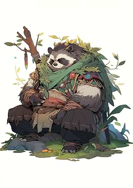 Anthropomorphic Raccoon Druid