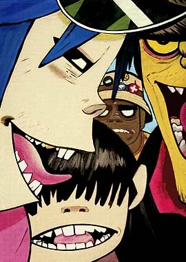 Gorillaz Cartoon Band Close-Up