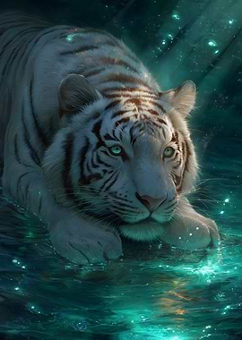 White Tiger in Water
