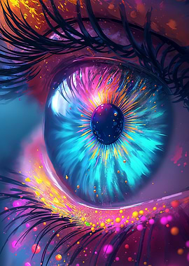 Colorful Eye Close-Up