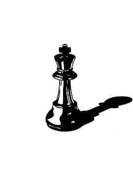 Chess King Piece Black and White