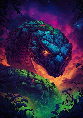 Fantasy Snake Creature Digital Art