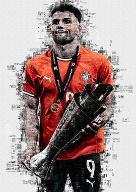 Goncalo Ramos with Trophy and Medal