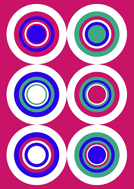 Abstract Minimal Concentric Circles on Pink