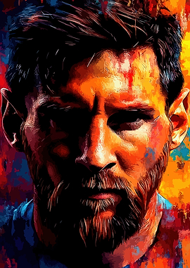 Lionel Messi Portrait - Digital Art