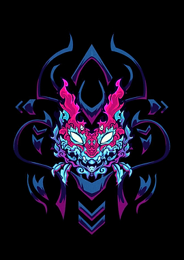 Cyberpunk Oni Mask Digital