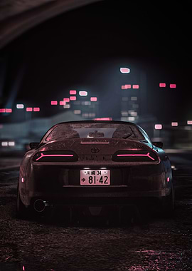 Toyota Supra at Night