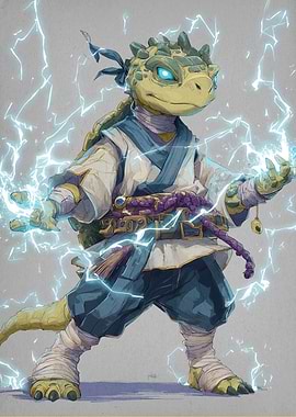 Turtle Warrior with Lightning Powers