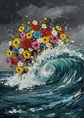 Floral Wave Painting