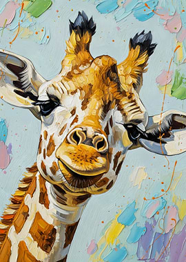 Giraffe Portrait Painting