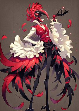 Elegant Bird-like Character