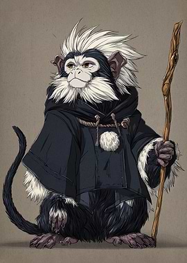 Monkey Wizard Character Illustration