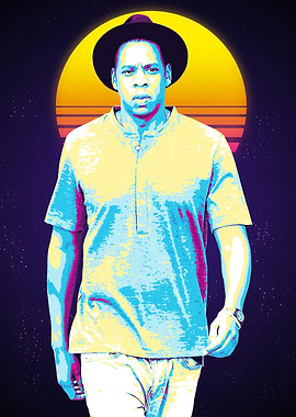Jay-Z Retro Pop Art Portrait
