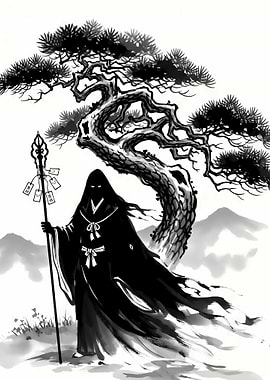 Shinigami Ink-Washed — Spirit of the Afterlife