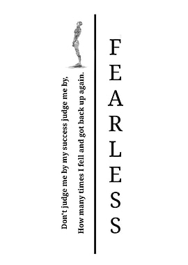 Fearless: Inspirational Quote with Figure