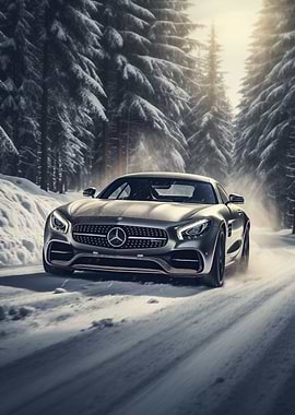 Mercedes AMG GT in Winter