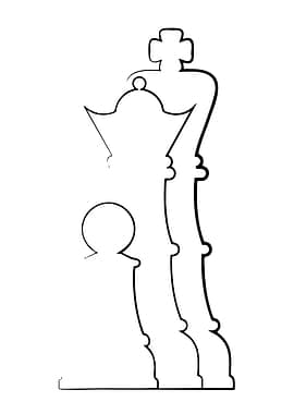 Chess Pieces Outline: King and Pawn