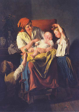 Mother and Children Painting