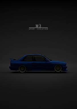 Blue BMW M3 Sport Evolution E30