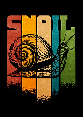 Retro Snail Illustration