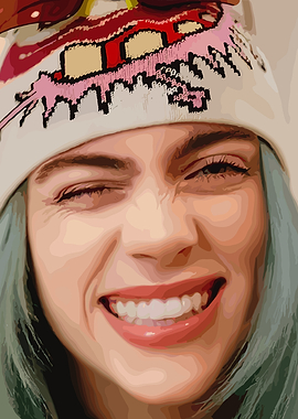 Billie Eilish Winking Portrait