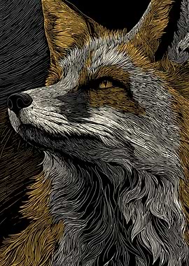 Fox Portrait Illustration