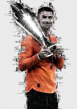 Cristiano Ronaldo with Trophy Art