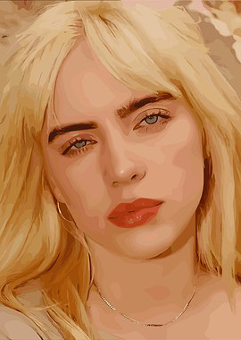 Billie Eilish Portrait with Blonde Hair