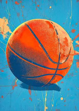 Basketball Art with Splatter Paint