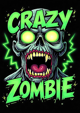 Crazy Zombie Illustration