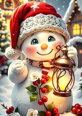 Festive Snowman Lantern