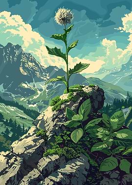 Dandelion on Mountain Peak
