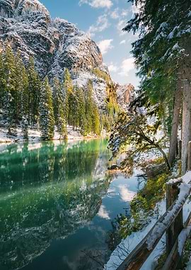 Winter Lake in the Mountains