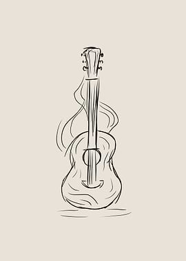Ukulele Line Art