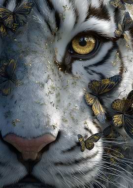 White Tiger Golden Butterflies