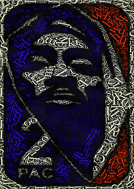 Abstract Portrait Made of Letters